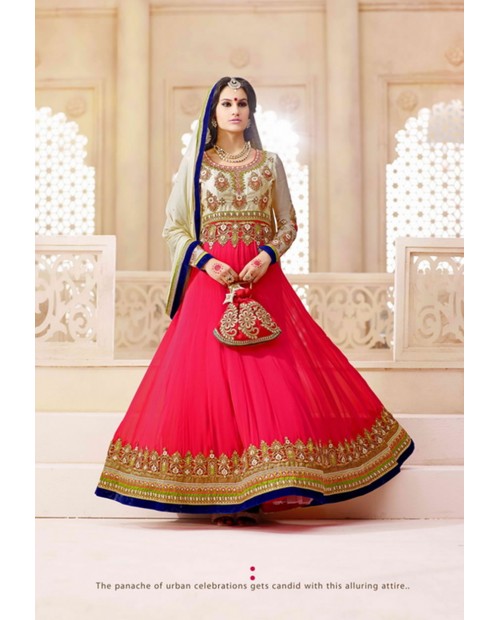 Butta Pink Color Wedding Wear Designer Anarkali Suit